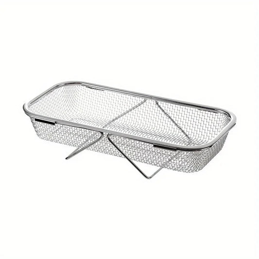 Stainless Steel Over Sink Colander with Expandable Handle for Washing Fruits & Vegetables