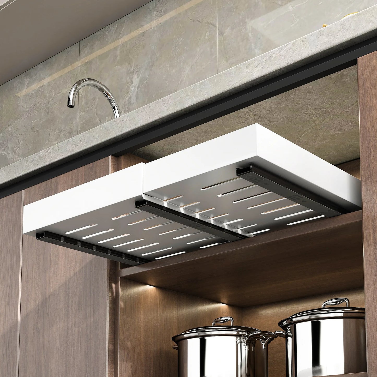 Expandable Pull Out Cabinet Organizer Shelf for Kitchen & Under Sink Storage