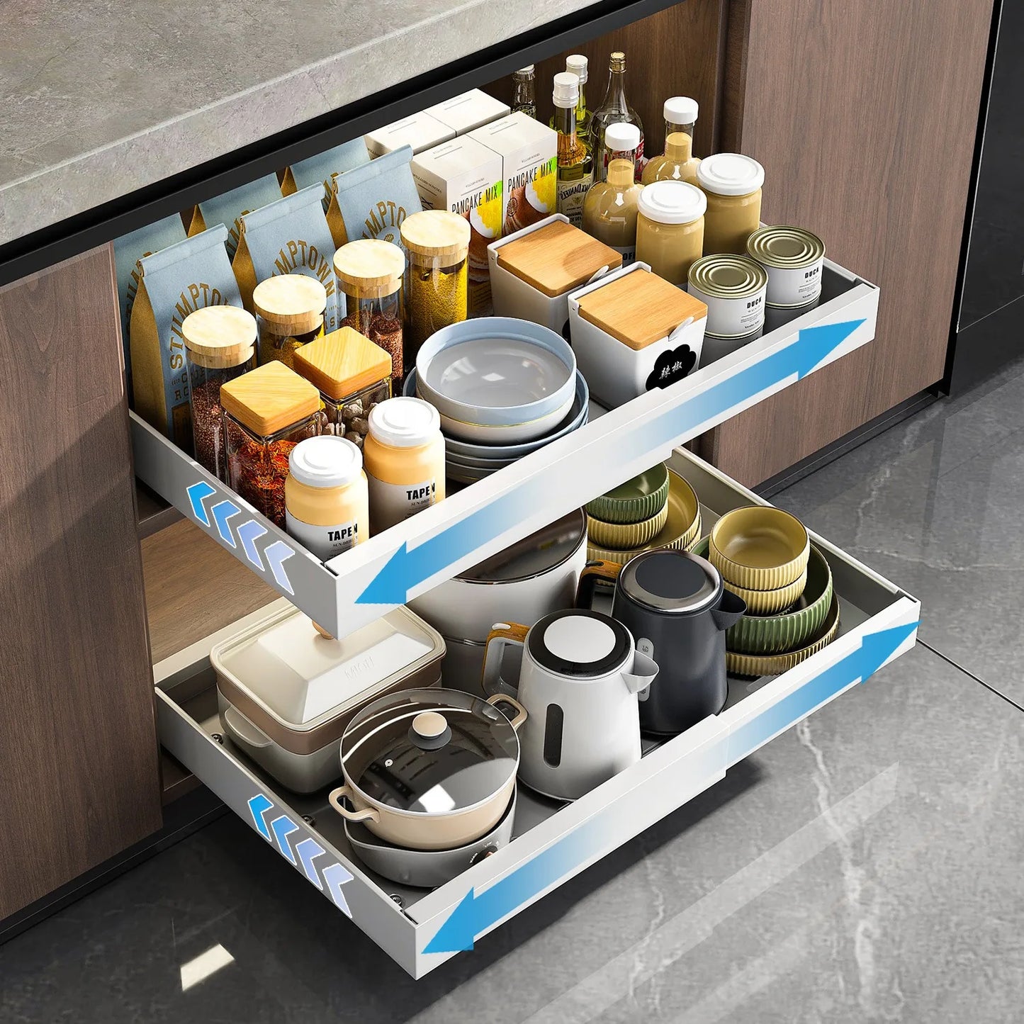 Expandable Pull Out Cabinet Organizer Shelf for Kitchen & Under Sink Storage