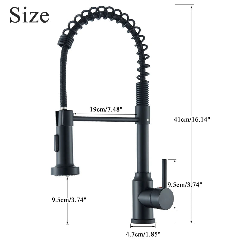Pull Down Kitchen Faucet with 360° Swivel Sprayer, Single Handle Hot & Cold Water Mixer Tap