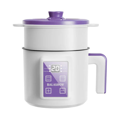 1.7L Electric Rice Cooker with Steamer Basket – Non-Stick Multi Cooker for Rice, Soup & Porridge