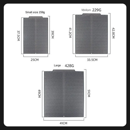 Silicone Dish Drying Mat with Drainage Grooves – Heat Resistant Kitchen Counter Drying Pad