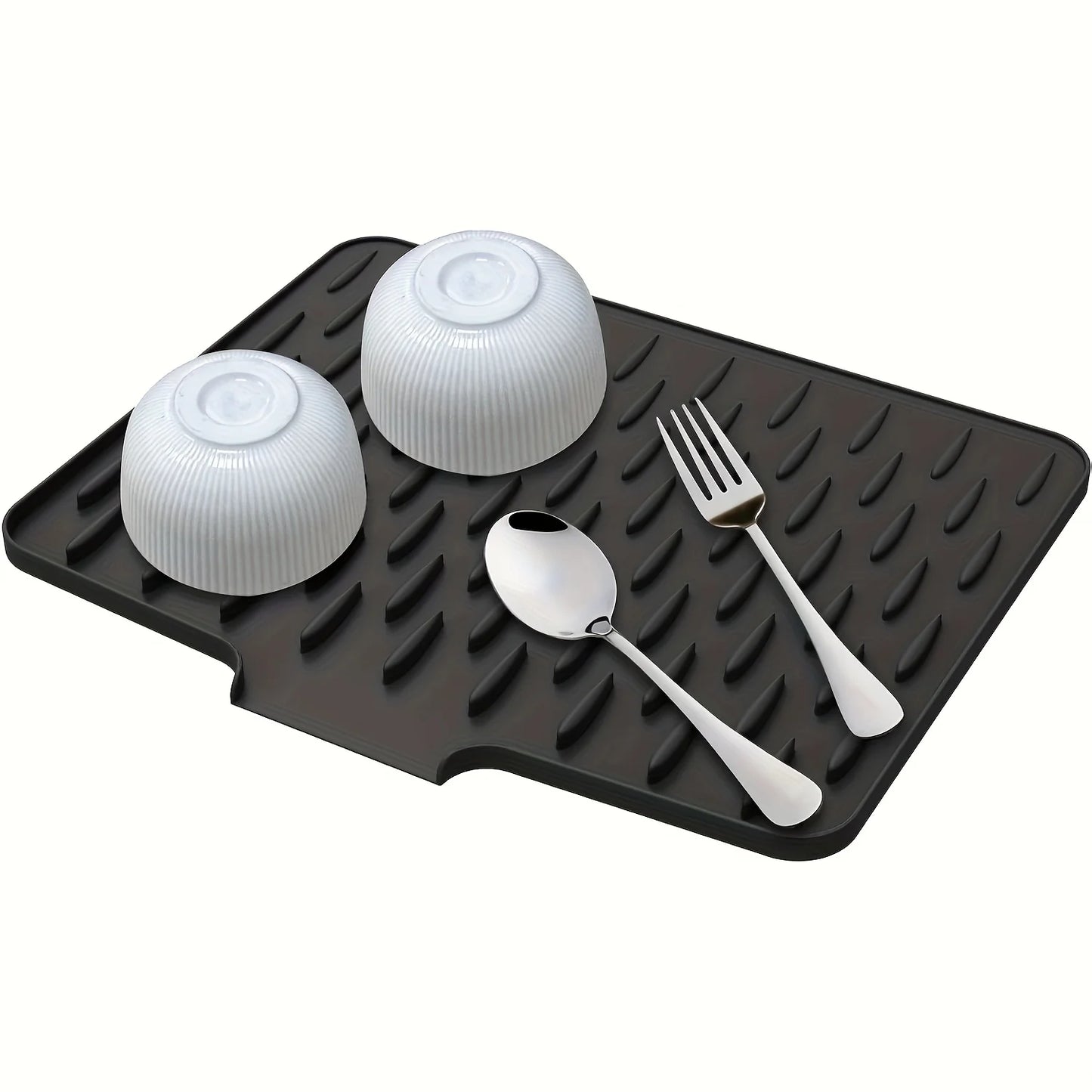 Silicone Kitchen Drain Mat with Built-In Drainage Design for Countertops & Sink Areas
