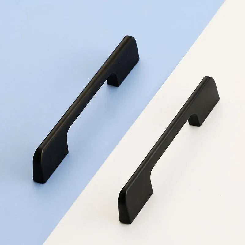 Modern Black Aluminum Cabinet Handles for Kitchen Cabinets, Drawers & Wardrobes