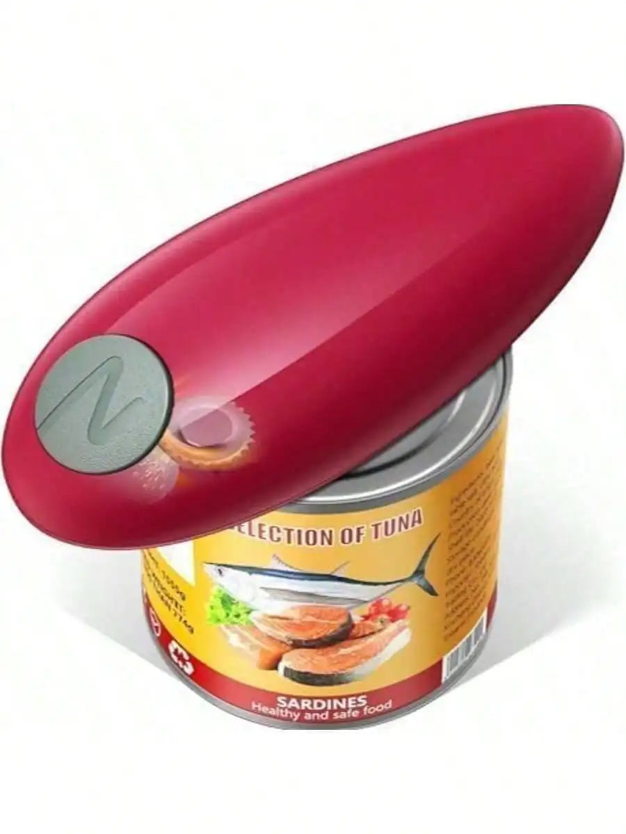 One-Touch Electric Can Opener with Smooth Edge Cutting