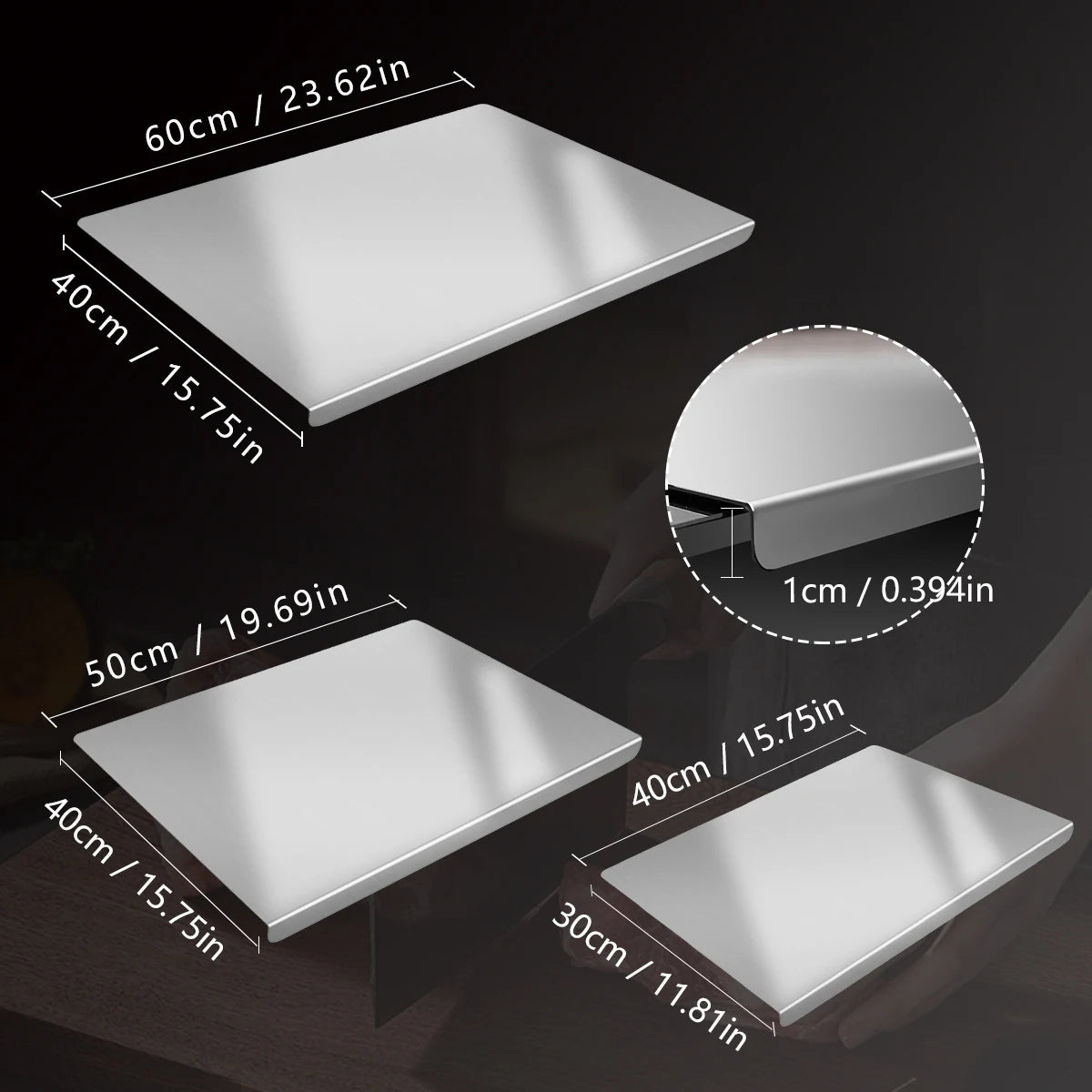 304 Stainless Steel Cutting Board for Kitchen Food Prep & Meal Preparation