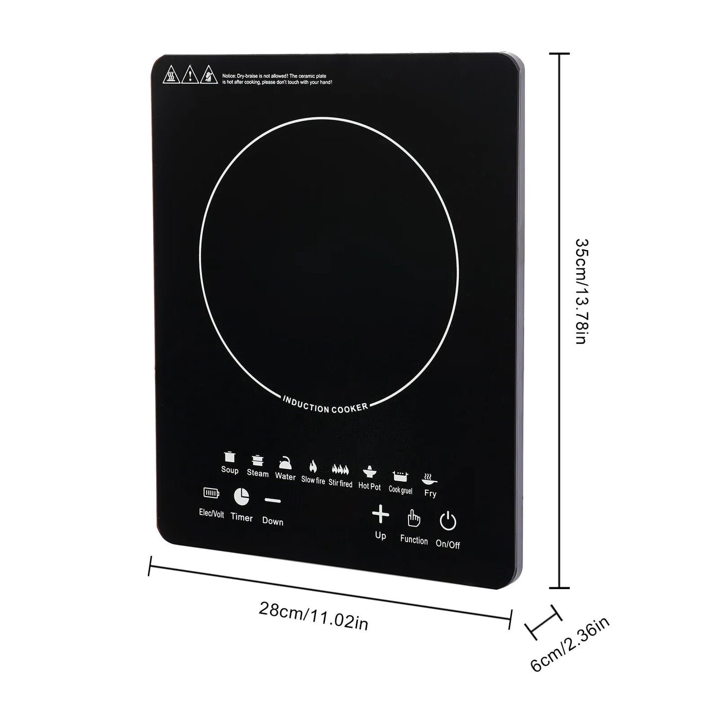 750W Portable Induction Cooktop with 8 Power Levels, Touch Control & 180-Minute Timer
