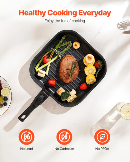 17 Piece Nonstick Granite Cookware Set with Detachable Handles, Induction Compatible Pots and Pans Set