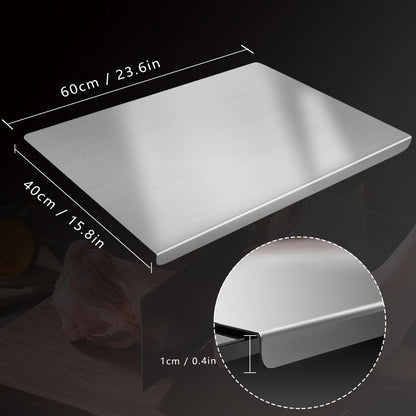 304 Stainless Steel Cutting Board for Kitchen Food Prep & Meal Preparation