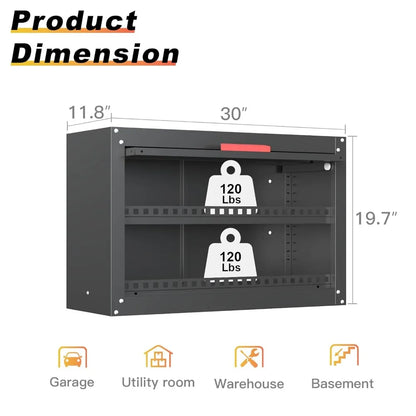 Wall Mounted Metal Garage Storage Cabinet with Adjustable Shelf & Up Flip Door