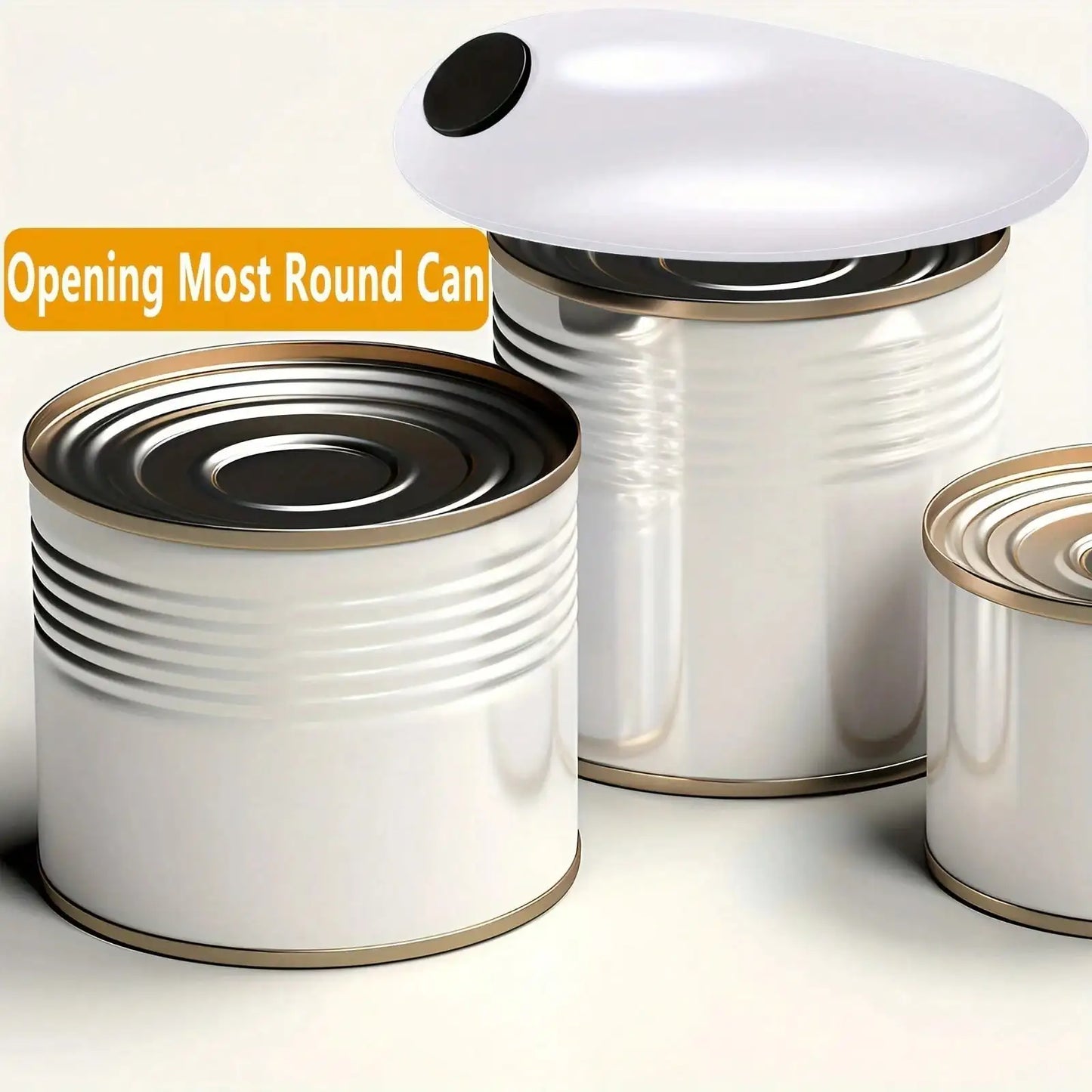 One-Touch Electric Can Opener with Smooth Edge Cutting