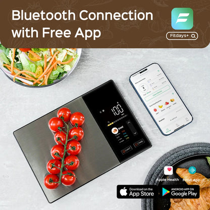 Smart Digital Kitchen Food Scale with Calorie Counter & Nutrition Tracking App