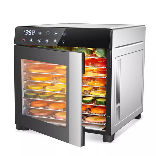 8 Tray Stainless Steel Food Dehydrator Machine with Digital Timer, Temperature Control & 4 Presets