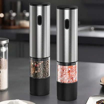 Rechargeable Electric Salt and Pepper Grinder with Adjustable Coarseness – Stainless Steel Spice Mill