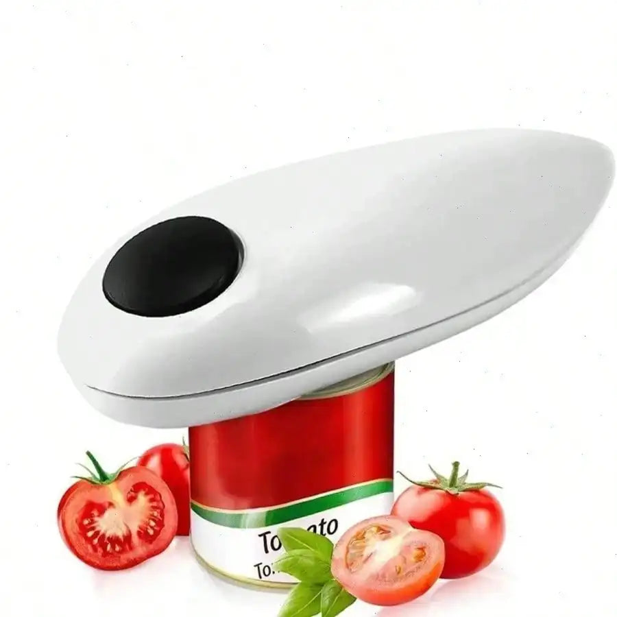 One-Touch Electric Can Opener with Smooth Edge Cutting