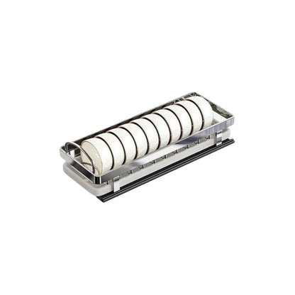 Pull Out Stainless Steel Dish Drying Rack with Drain Tray for Kitchen Cabinet Storage