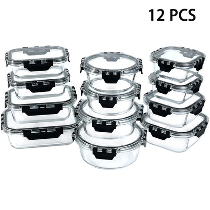 12 Piece Glass Food Storage Container Set with Airtight Lids – BPA Free Meal Prep Lunch Boxes