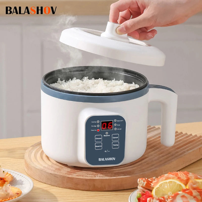 1.7L Electric Rice Cooker with Steamer Basket – Non-Stick Multi Cooker for Rice, Soup & Porridge