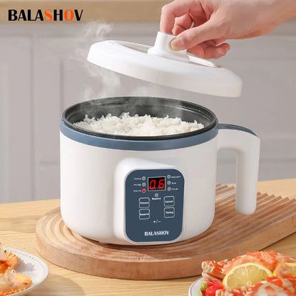 1.7L Electric Rice Cooker with Steamer Basket – Non-Stick Multi Cooker for Rice, Soup & Porridge