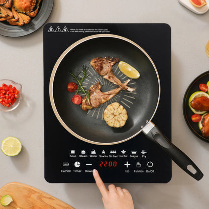 750W Portable Induction Cooktop with 8 Power Levels, Touch Control & 180-Minute Timer