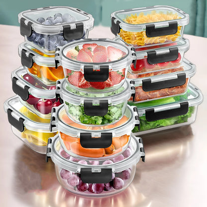 12 Piece Glass Food Storage Container Set with Airtight Lids – BPA Free Meal Prep Lunch Boxes