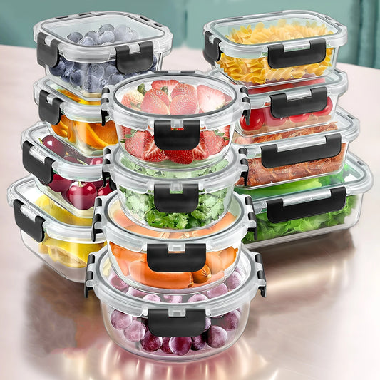 12 Piece Glass Food Storage Container Set with Airtight Lids – BPA Free Meal Prep Lunch Boxes
