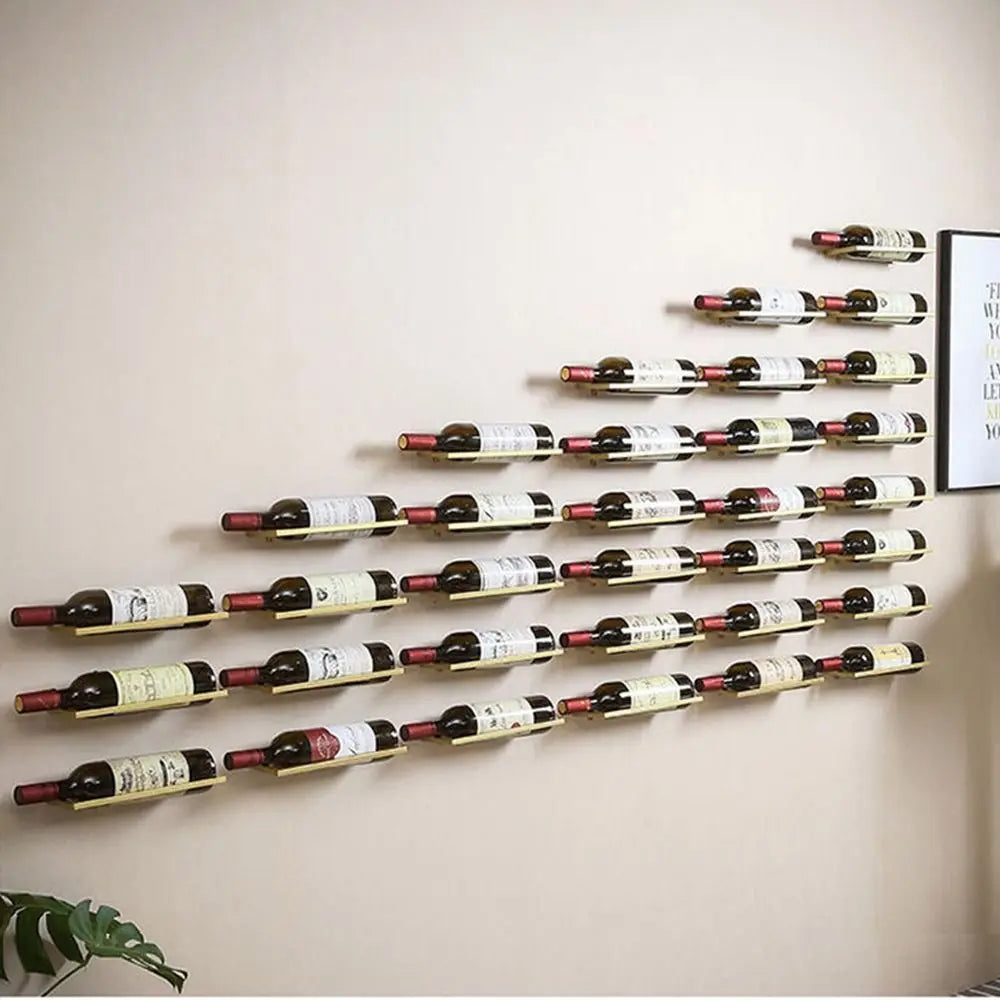 Wall Mounted Under Cabinet Wine Rack – Metal Hanging Wine Bottle Holder for Kitchen & Bar