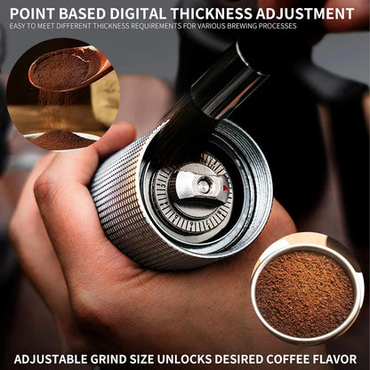 Manual Coffee Grinder with Stainless Steel Burrs & Adjustable Grind Settings for Espresso, Pour Over & French Press