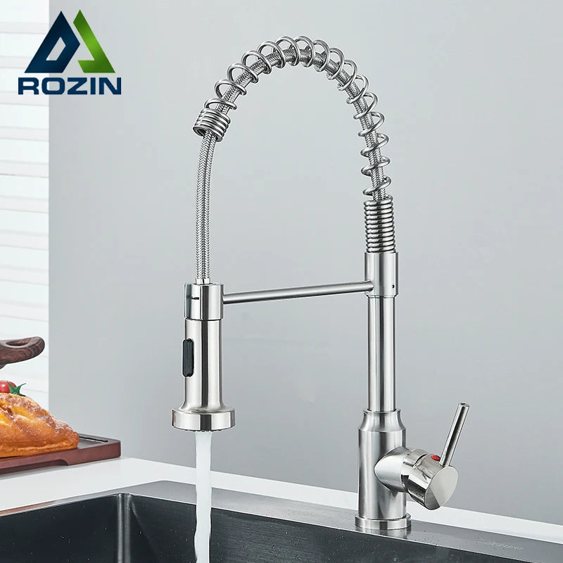 Pull Down Kitchen Faucet with 360° Swivel Sprayer, Single Handle Hot & Cold Water Mixer Tap