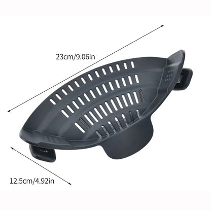 Silicone Clip On Pot Strainer for Pots & Pans – Heat Resistant Pasta and Vegetable Colander