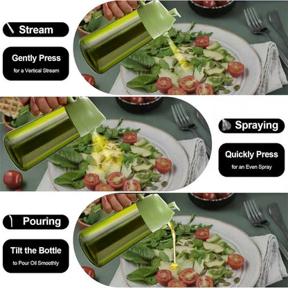 470ML 2-in-1 Olive Oil Sprayer & Dispenser Bottle for Cooking, Air Fryer & Salad