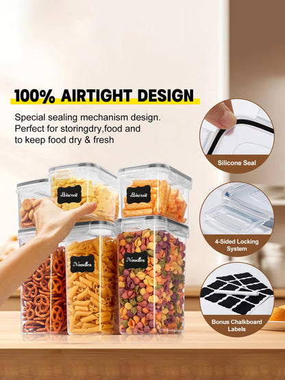 24 Piece Airtight Food Storage Container Set with Lids for Pantry Organization & Meal Prep