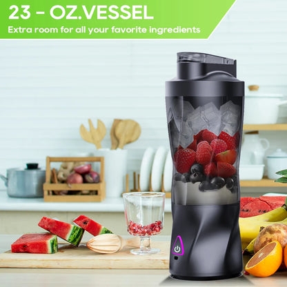 700ML Portable USB Rechargeable Blender Bottle for Smoothies, Protein Shakes & Fresh Juice