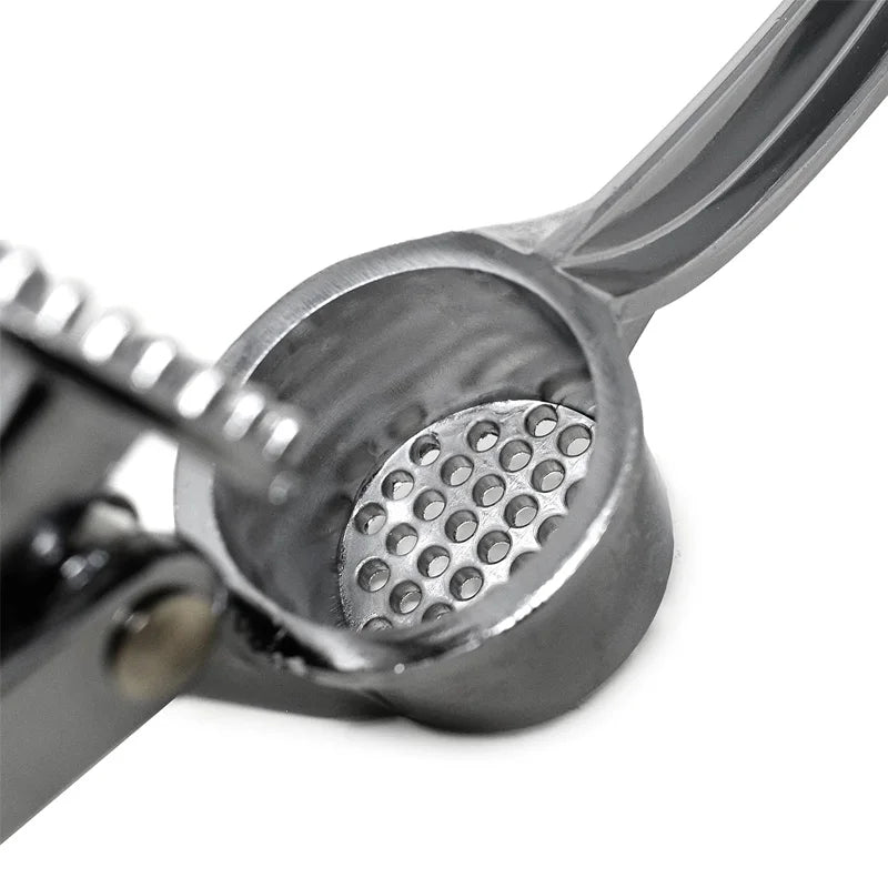 Stainless Steel Garlic Press & Nut Cracker – Heavy Duty Garlic Mincer Tool